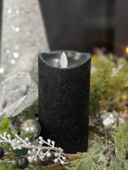 Black Moving Flame LED Candle 3x4in