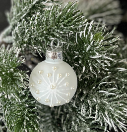 Mini Pearl Snowflake Ornaments 2in Set of 6