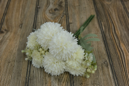 White Chrysanthemum Ball Pick 12in