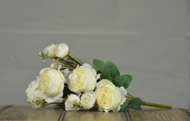 White Rose Bouquet 12in