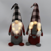 Elvin & Anna Set of 2 19in Gnome w/ lit up Beard - Timered