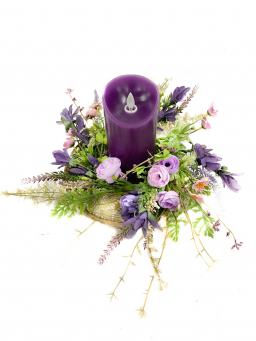 Purple Ranunculus 4.5in Candle Ring