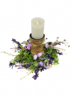 Purple Ranunculus 6.5in Candle Ring