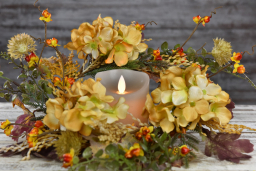 Autumn Hydrangea 6.5in Candle Ring