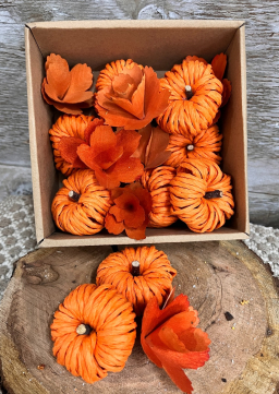 Orange Jute Pumpkin Box