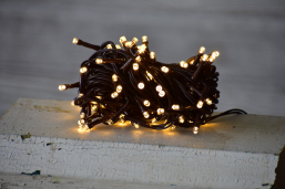 50 Bulb LED String Lights 10ft Brown Cord - Steady On