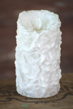 Bumpy White Moving Flame LED Candle 3in by 6in