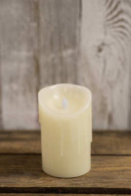 Cream Drip Silicone Dip LED Candle 3in by 4in