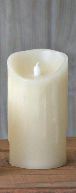 Cream Drip Silicone Dip LED Candle 3in by 6in