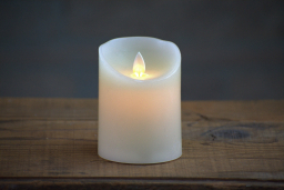 Cream Non Drip Moving Flame LED Candle 3in by 4in
