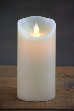 Cream Non Drip Moving Flame LED Candle 3in by 6in
