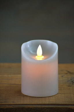 Gray Timered Moving Flame LED Candle 3x4in