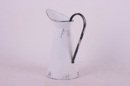 White Milkhouse Pitcher 12in H