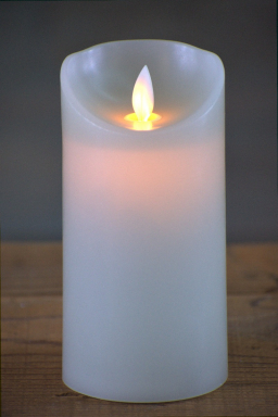 Sage Green Timered Moving Flame LED Candle 3x6in