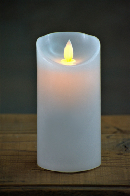 White Timered Moving Flame LED Candle 3x6in