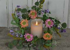 Mixed Garden 6.5in Candle Ring
