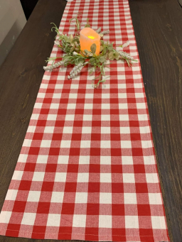 Red Check Runner 14x36in
