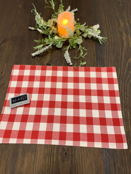 Red Check Placemat 13x19in