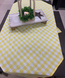 Yellow Check Table Cloth 54x54in