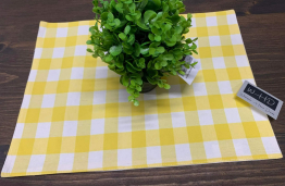 Yellow Check Placemat 13x19in