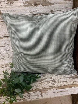 Black Gingham Check Pillow 20x20in