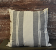 Gray Striped Pillow 20x20in