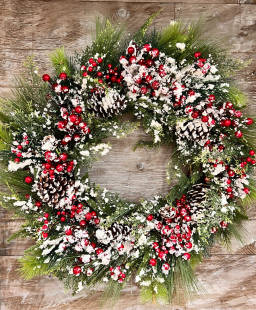 Christmas Snow Berries XL Wreath 48in