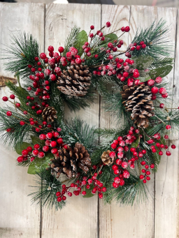 Red Berry Christmas Wreath 30in
