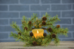 Holiday Pine 6.5in Candle Ring