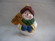 Snowman with Hat-Scarf Noel Sign of Resin 4.92in
