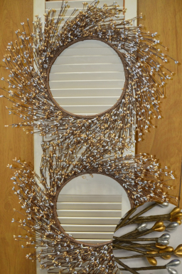 Silver Gold Mini Berry Set/2 Wreaths