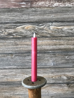 Red Moving Flame Taper Candle 7in 2pack