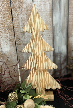 Striated Wooden Tree 16x8in