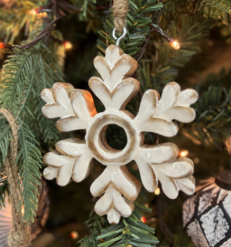 Clear Enamel Snowflake Ornament 5x5in