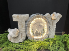 Joy Lighted Christmas Resin Sign 18x5x9in