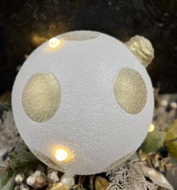 Large Gold Circle LED Resin Ornament 10in