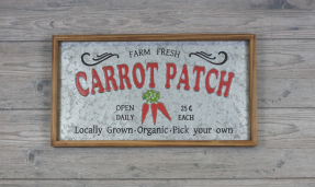 Galvanized Carrot Patch Metal Sign 20x11in