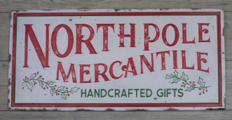 Northpole Mercantile Metal Sign 30x14in