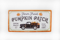 Farm Fresh Pumpkin Patch Metal Sign 16x8in