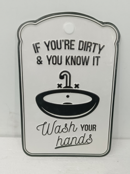 Wash Your Hands Metal Sign 10x14in