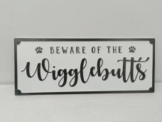 Wigglebutts Metal Sign 20x8in