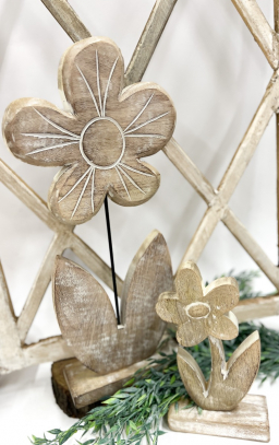 Natural Wooden Flower 8x20in