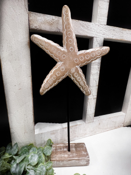 Wooden Starfish 7.5x14in