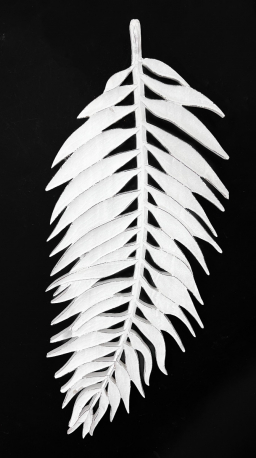 White Wooden Leaf 28.5x12in