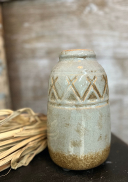 Tall Aztec Vase 3.5x6in