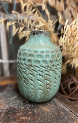 Sea Green Dimpled Vase 5x7in