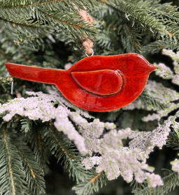 Red Wooden Cardinal 6in