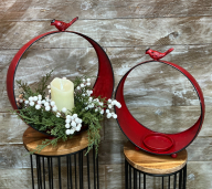 Cardinal Candle Holder Set Of 2 15in and 13in