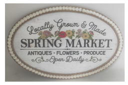 Beaded Spring Market Sign 20x13in