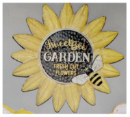 Sunflower Bee Sign 19in